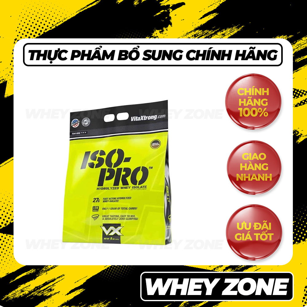 VitaXtrong Iso Pro 5LBS 8LBS - 100% Hydrolyzed Whey Protein Isolate hấp