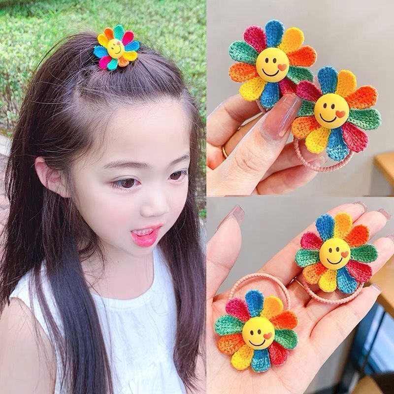 Cột tóc hoa mặt trời nhiều màu sắc dễ thương dành cho bé gái CT20