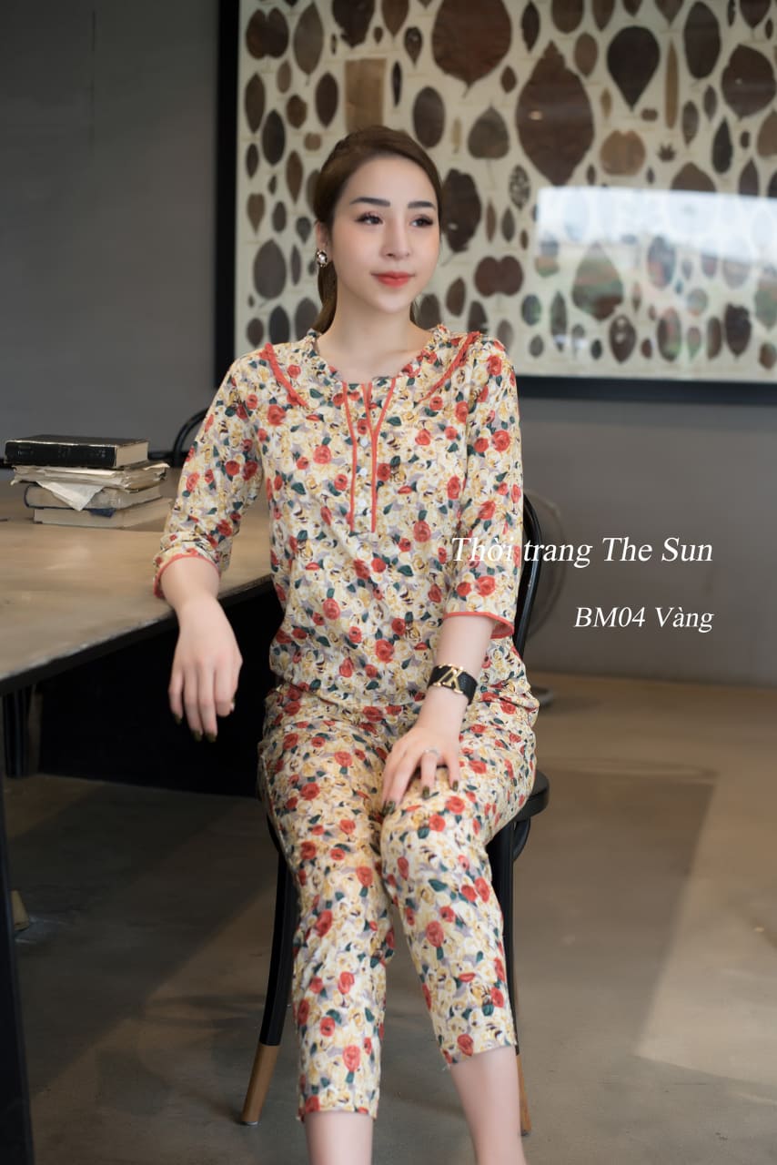 Bộ đồ mặc nhà nữ chất thô boy mềm mịn-mát - BM04