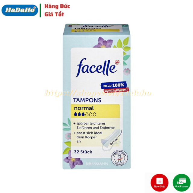Tampon Facelle - Băng vệ sinh Tampon Facelle Normal 3 giọt 32st - Băng vệ sinh dạng nút - Nội địa Đức