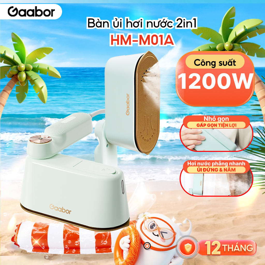 Bàn ủi hơi nước cầm tay gấp gọn Gaabor HM-M01A làm nóng nhanh 2 chế độ là nước và là khô tiện lợi - Bảo hành 12 tháng 1 đổi 1
