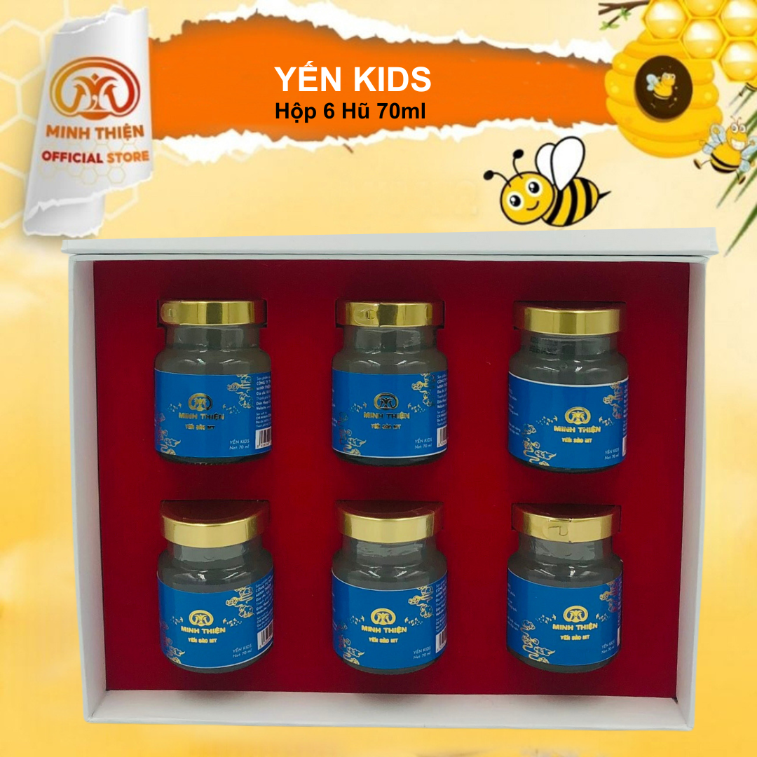 Set quà trung thu hộp 6 hủ yến chưng sẵn yến kids hộp 6 hũ 70ml
