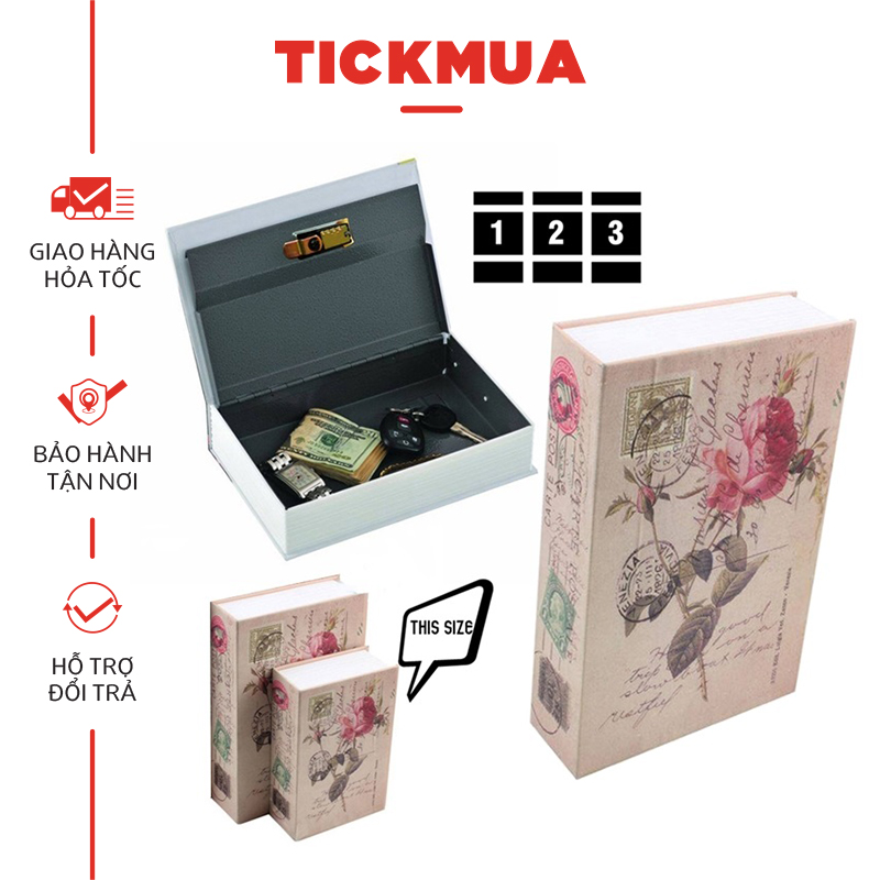 Két sắt bảo mật - Két sắt giấu đồ giả sách thông minh - Khóa số GD008