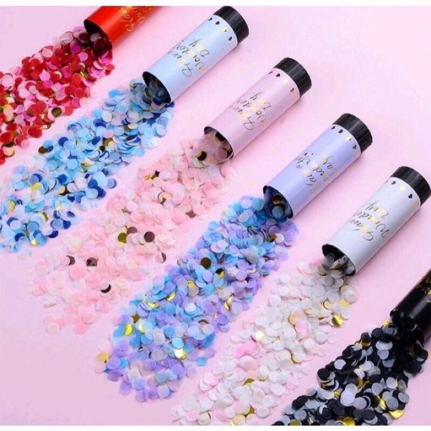 Pháo giấy mini phụt kim tuyến mini đám cưới, trang trí tiệc sinh nhật