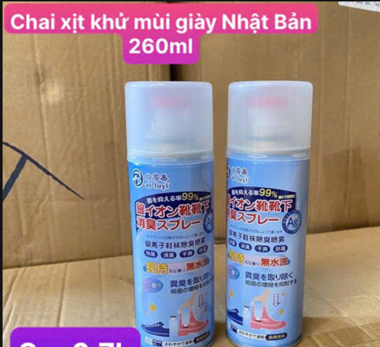 Chai xịt Khử Mùi Giày Nano Bạc Diệt Khuẩn Ngăn Ngừa Hôi Chân Lưu Hương Lâu