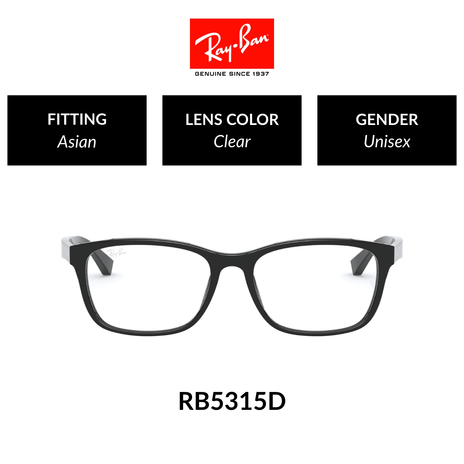 Mắt kính ray-ban - rx5315d 2000 - kính thường size 53