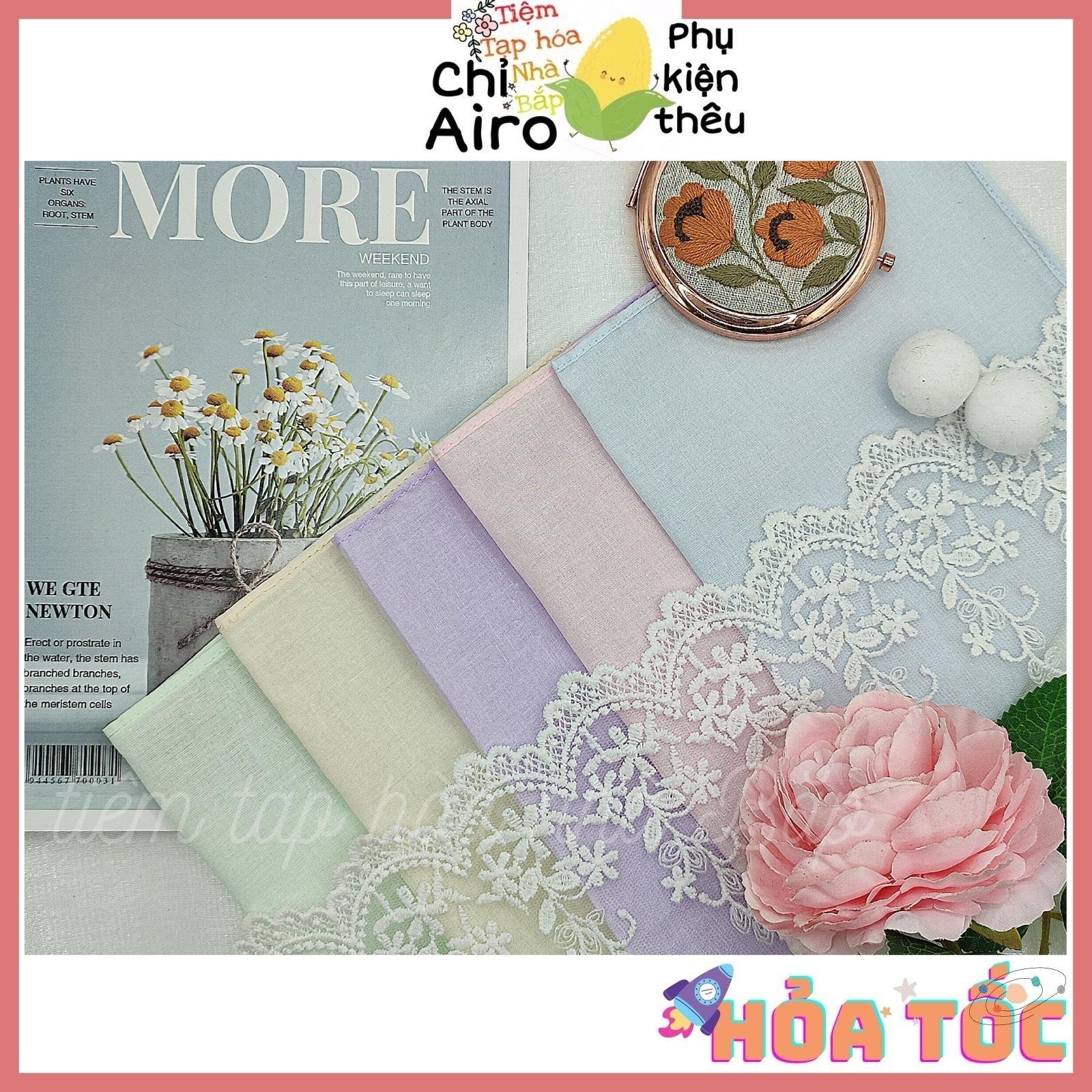 Khăn tay vải thô nhiều màu 28x28