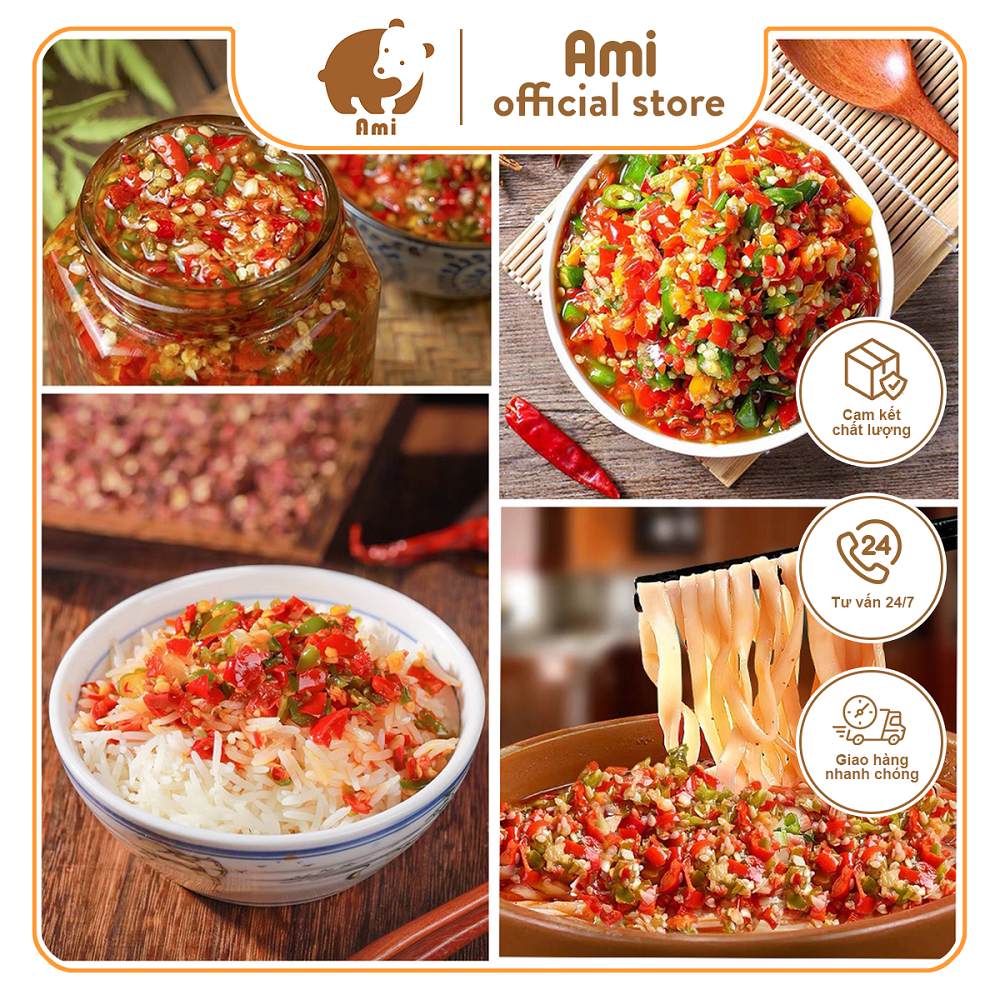 Ớt chưng Hồ Nam Ớt chưng dầu Ăn kèm cơm, phở, bún , chấm nướng 3 loại ớt và 9 loại gia vị, gia vị ớt chưng, gia vị, tương ớt, ớt bột, ớt chưng, gia vị cay