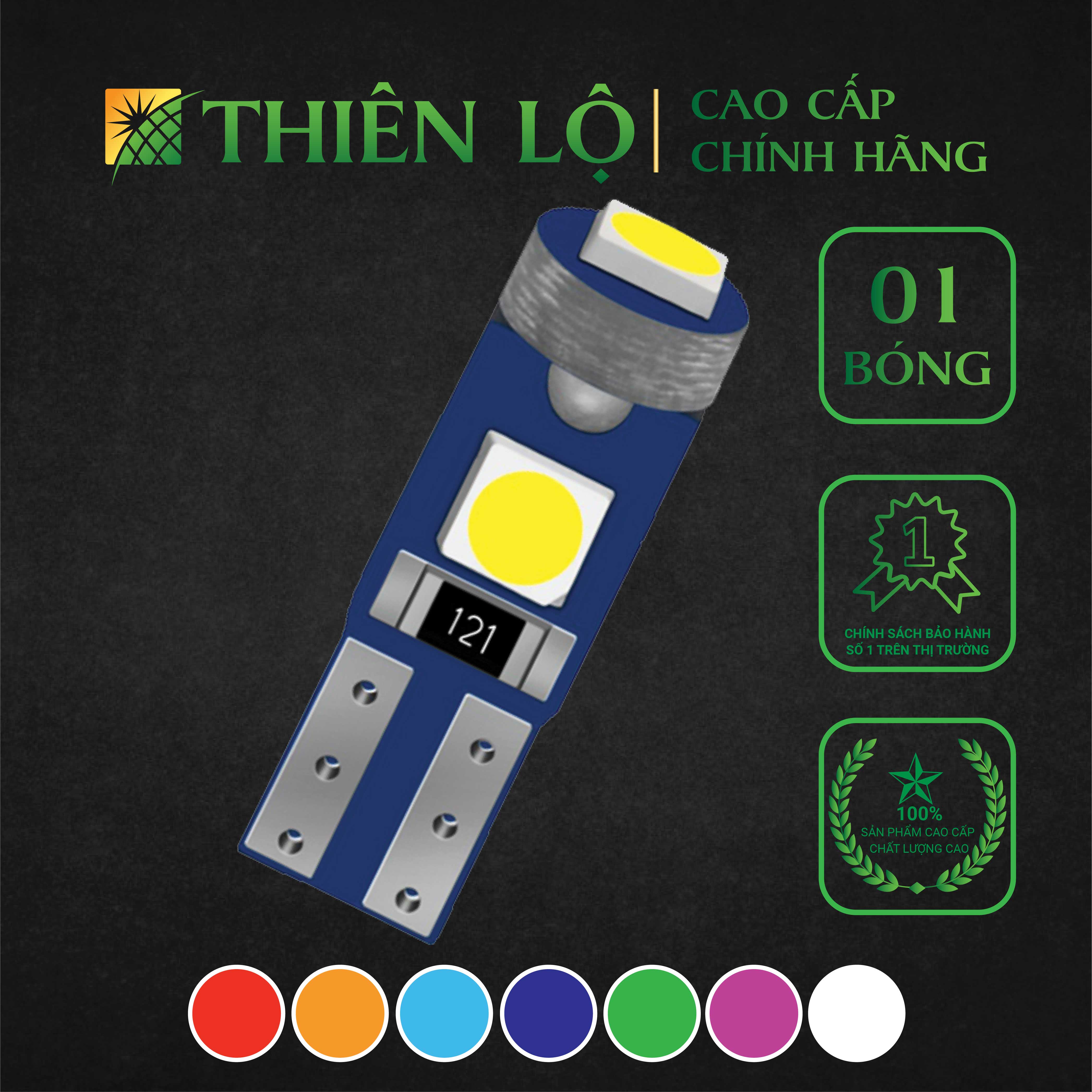 [CHIP THẾ HỆ MỚI] Bóng đèn LED T5 đèn đồng hồ, đèn demi đèn cốp 3 SMD Chip 3030 cực sáng dành cho ô tô xe máy - Bóng đèn của Thiên Lộ