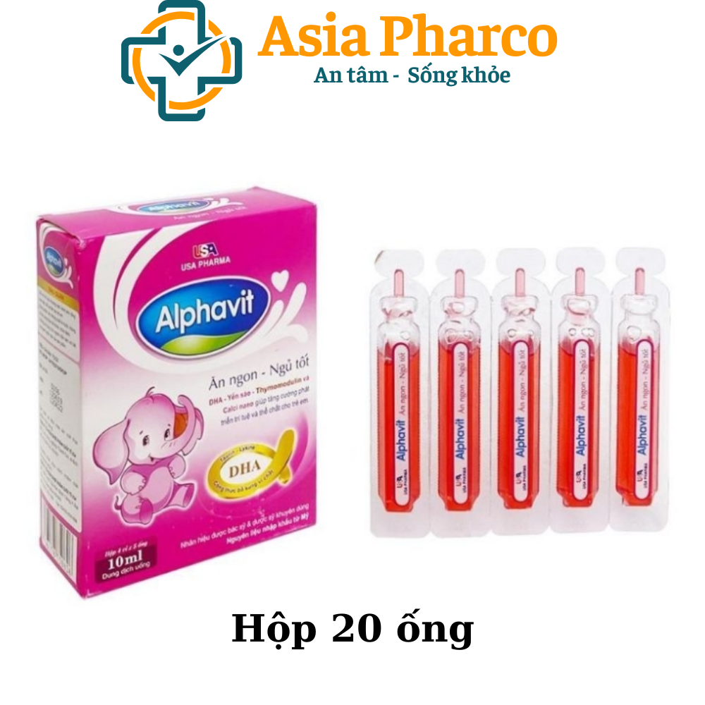 Siro ALPHAVIT ĂN NGON giúp bé ăn ngon ngủ tốt ,bé thông minh ,tăng cường miễn dịch cho bé - hộp 20 ống