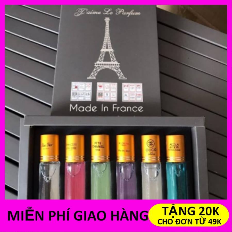 Set 6 chai nước Hoa Pháp mini nam nữ ( Dạng Lăn )