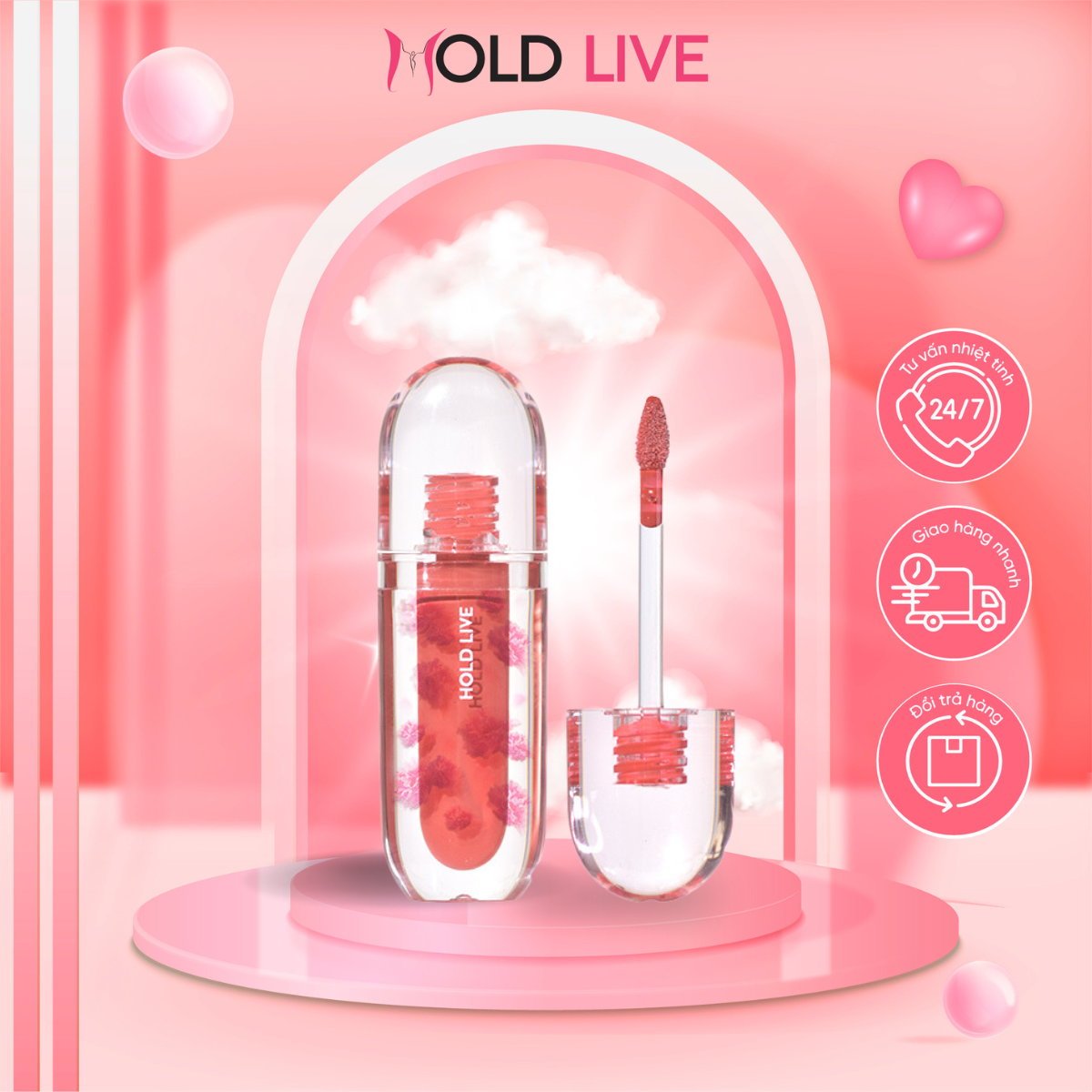 Son bóng Hold Live Wild Flower HL676 son bóng mềm mịn môi nội địa Trung