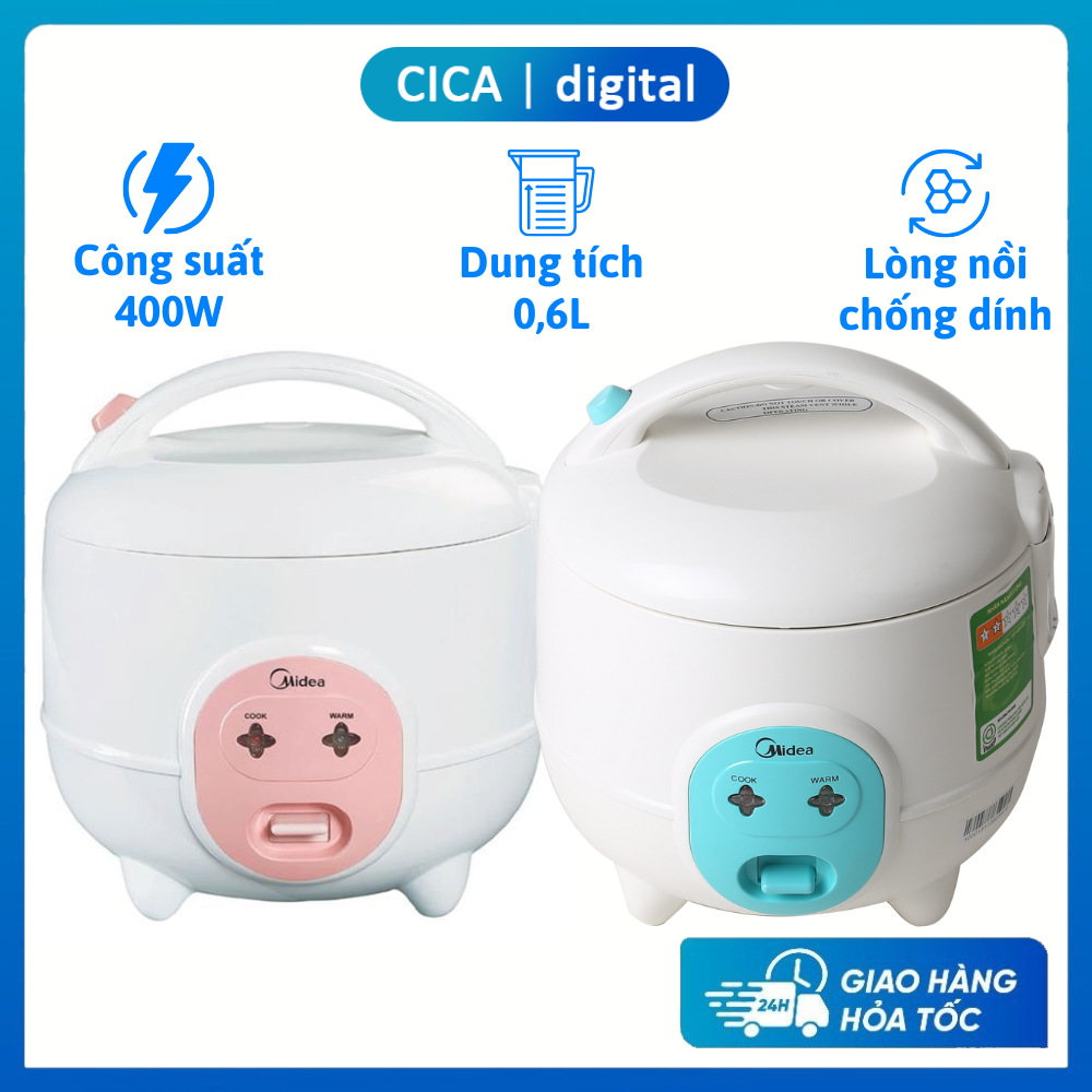 Midea Rice Cooker Mr-Cm06Sa & Mr-Cm06Sb, Capacity 0.6L, Capacity 400W, Cooks Rice Quickly and Saves Electricity, 12-Month Warranty Giá 535,000 Đồng*Miễn phí vận chuyển