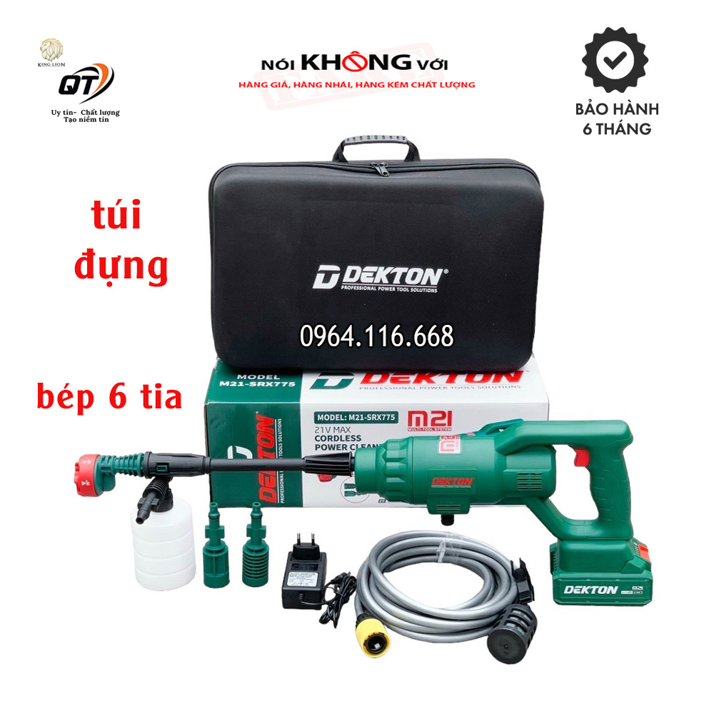Máy rửa xe dùng pin dekton m21-srx775 - pin 21v - chân pin phổ thông m21