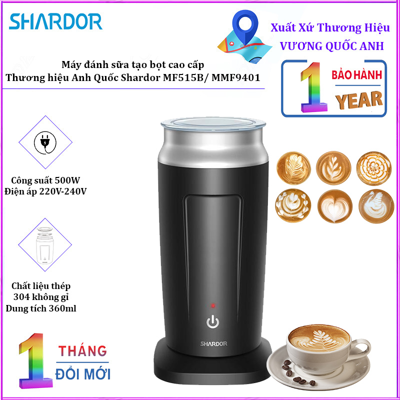 Máy đánh sữa tạo bọt cao cấp Shardor MF515B công suất 500W