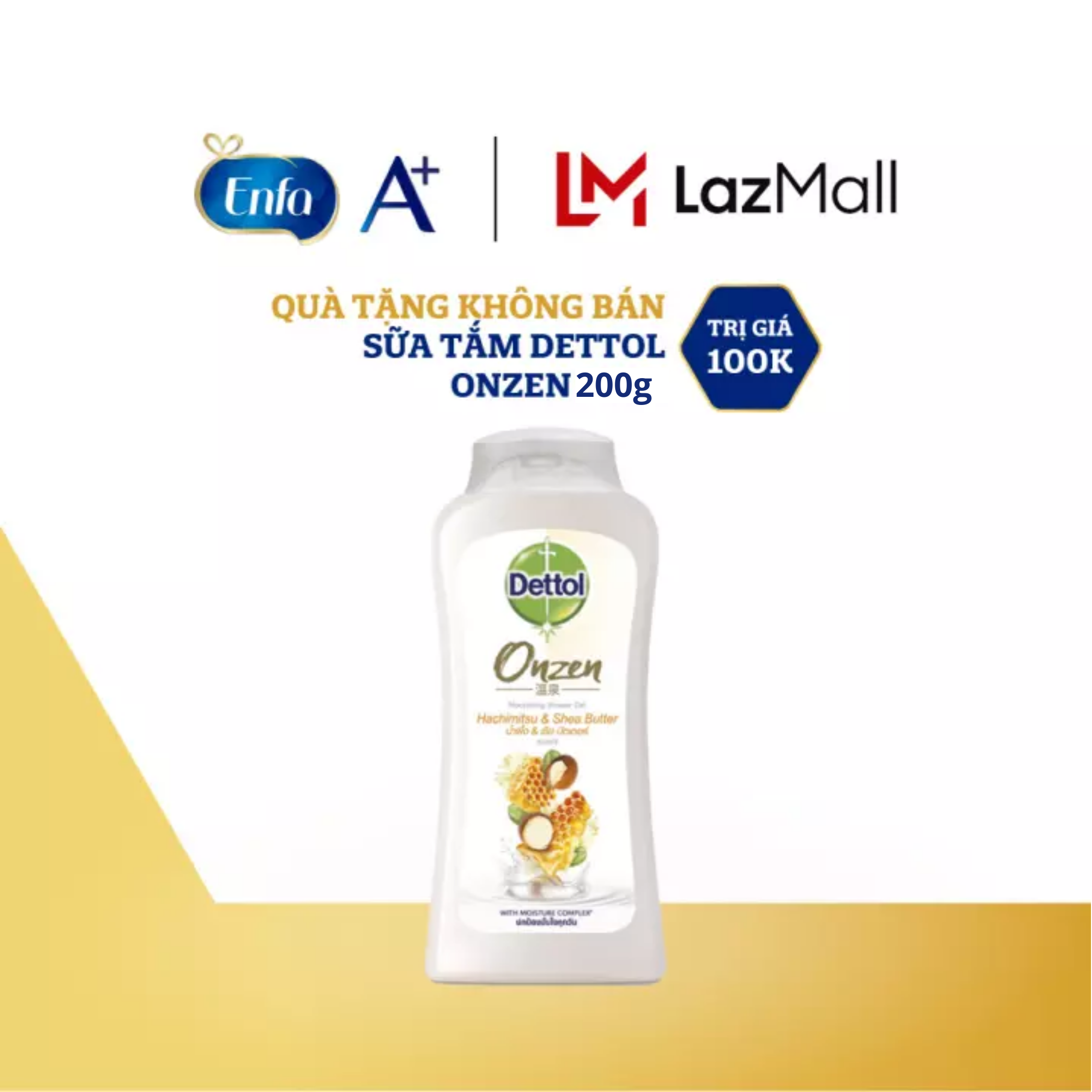 Quà tặng từ Enfa-Sữa tắm kháng khuẩn và dưỡng ẩm Dettol Onzen 200g
