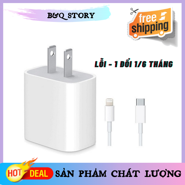 Bộ sạc nhanh iphone chính hãng bao gồm củ/cáp sạc cho các dòng iphone 5/6/6p/7/7p/8/x/xs/11/12