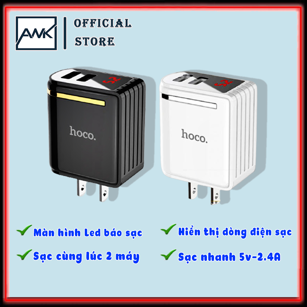[HCM]Củ sạc nhanh chuẩn Qualcomm QC 3.0 2 Cổng USB tích Hợp Chip Thông Minh An Toàn sạc cùng Lúc 2 Thiết Bị củ sạc iphone cục sạc iphone cốc sạc điện thoại cục sạc nhanh 4 cổng usb cục sạc Samsung củ sạc ipad hoco-beekey store