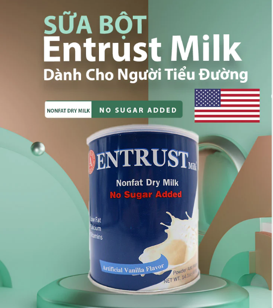 Sữa bột dinh dưỡng entrust dành cho người tiểu đường - hộp 400g của mỹ
