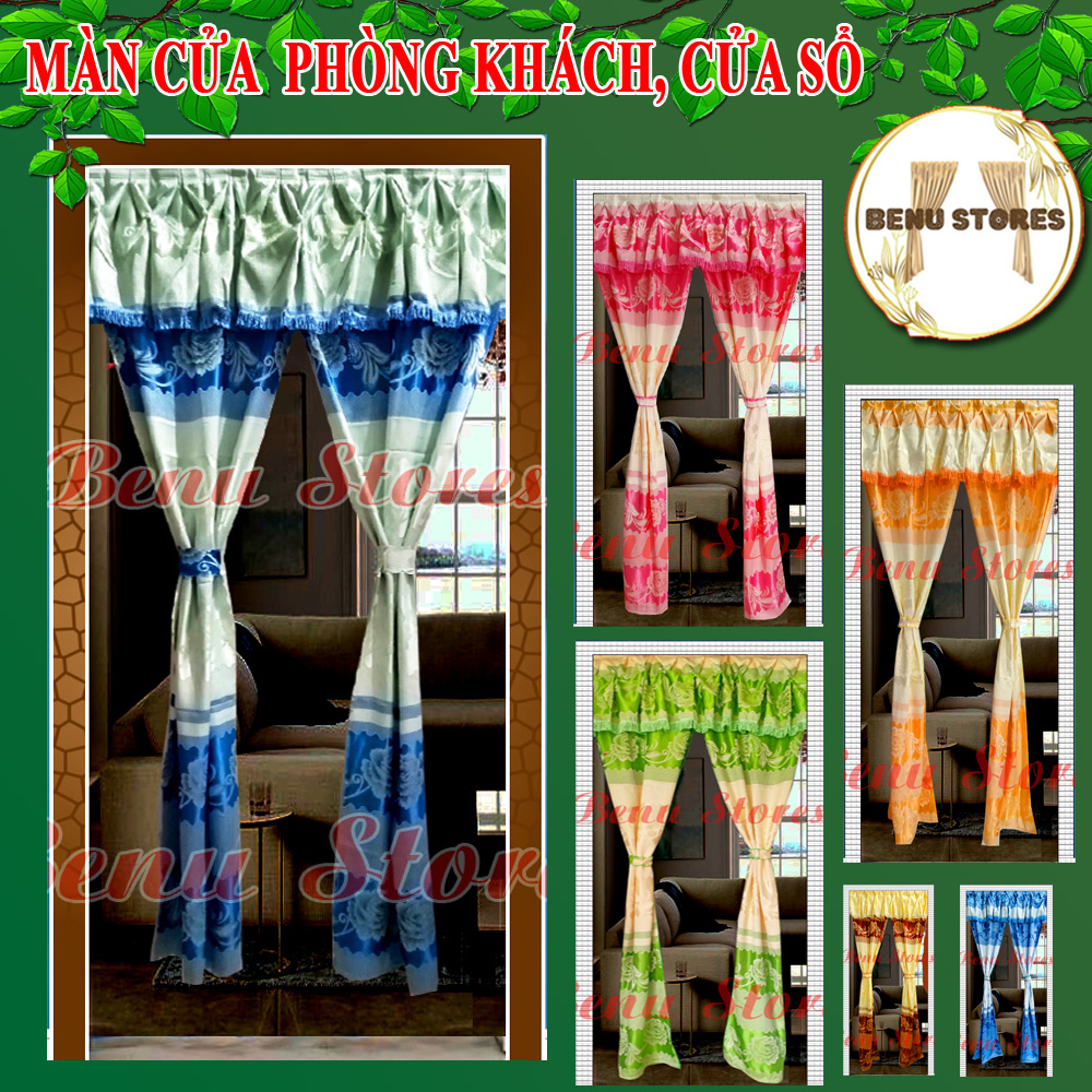 Rèm cửa chính, rèm cửa sổ BENU STORES chất liệu gấm cao cấp xẻ giữa  nhiều màu sắc 1M X 2M bền bỉ, sang trọng, giá rẻ bất ngờ