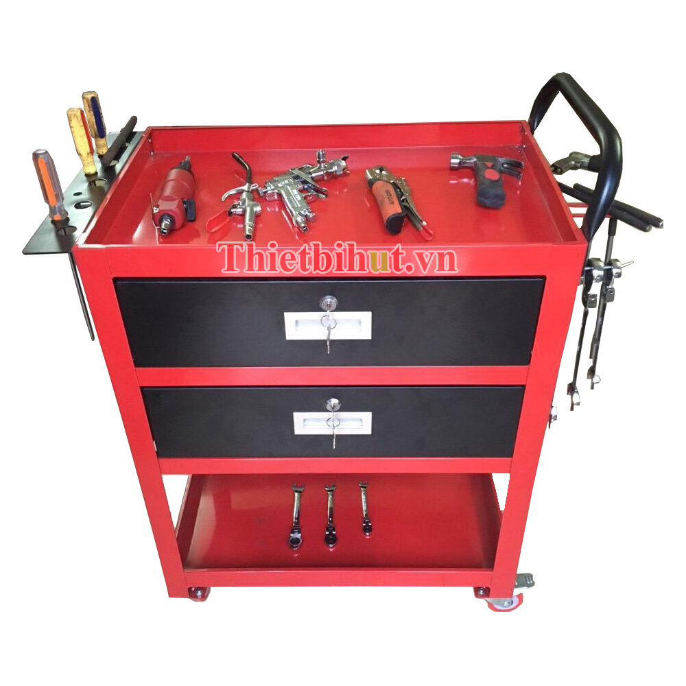 Tủ dụng cụ đồ nghề - Xe đẩy dụng cụ sửa chữa 2 ngăn kéo dùng cho garage ô tô - xe máy