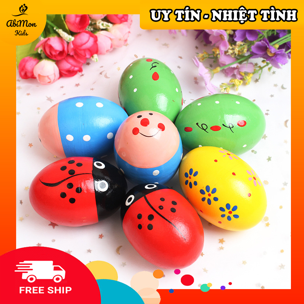 🌻 Đồ Chơi Xúc Xắc Quả Trứng Bằng Gỗ Cho Bé ☘️ Montessori cao cấp ✨ Đồ chơi Giáo dục - An toàn - Thông minh