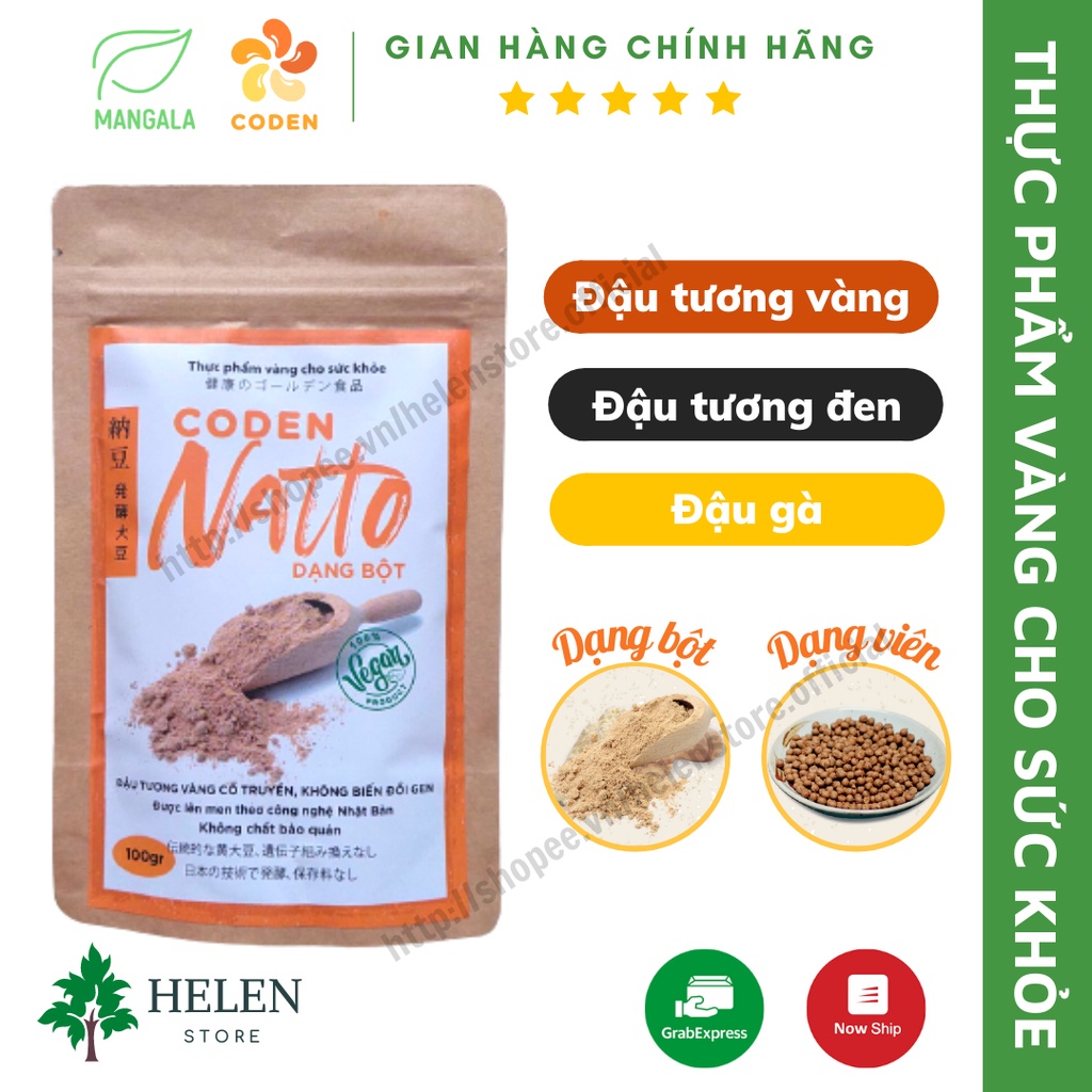 Natto coden đậu tương vàng/đen, đậu gà lên men sấy lạnh từ natto tươi 100g - helen store