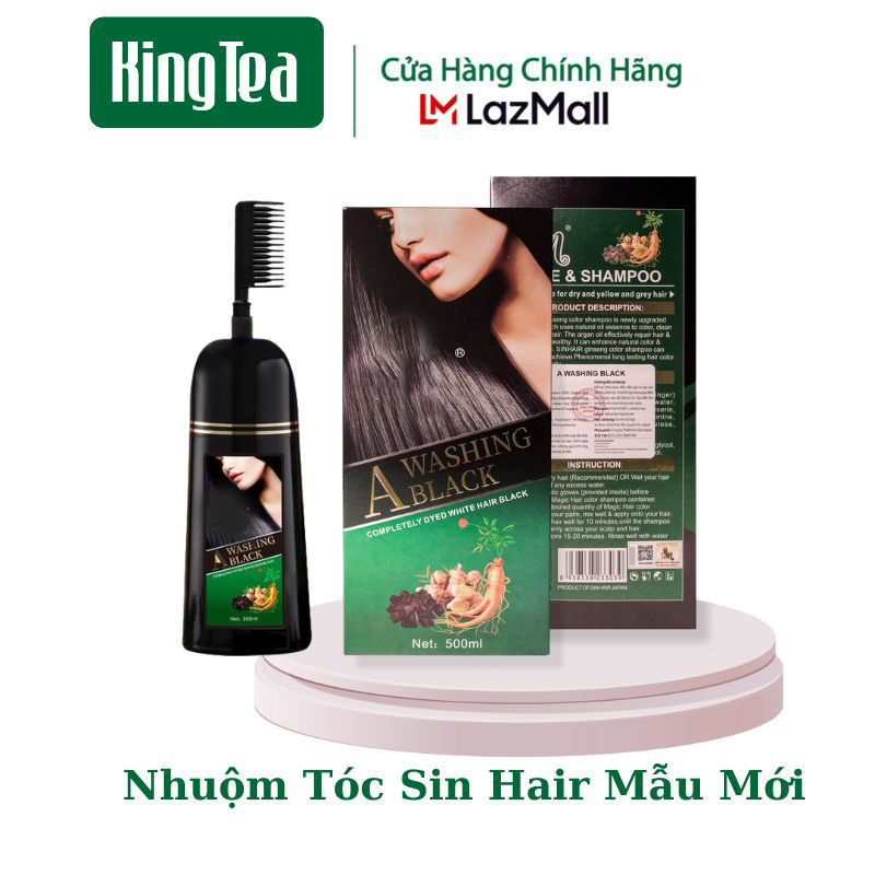 Nhuộm Tóc Sin Hair Màu Đen - Nhuộm Tóc Phủ Bạc Tại Nhà Màu Đen -Không Lem Da Đầu - AN Toàn
