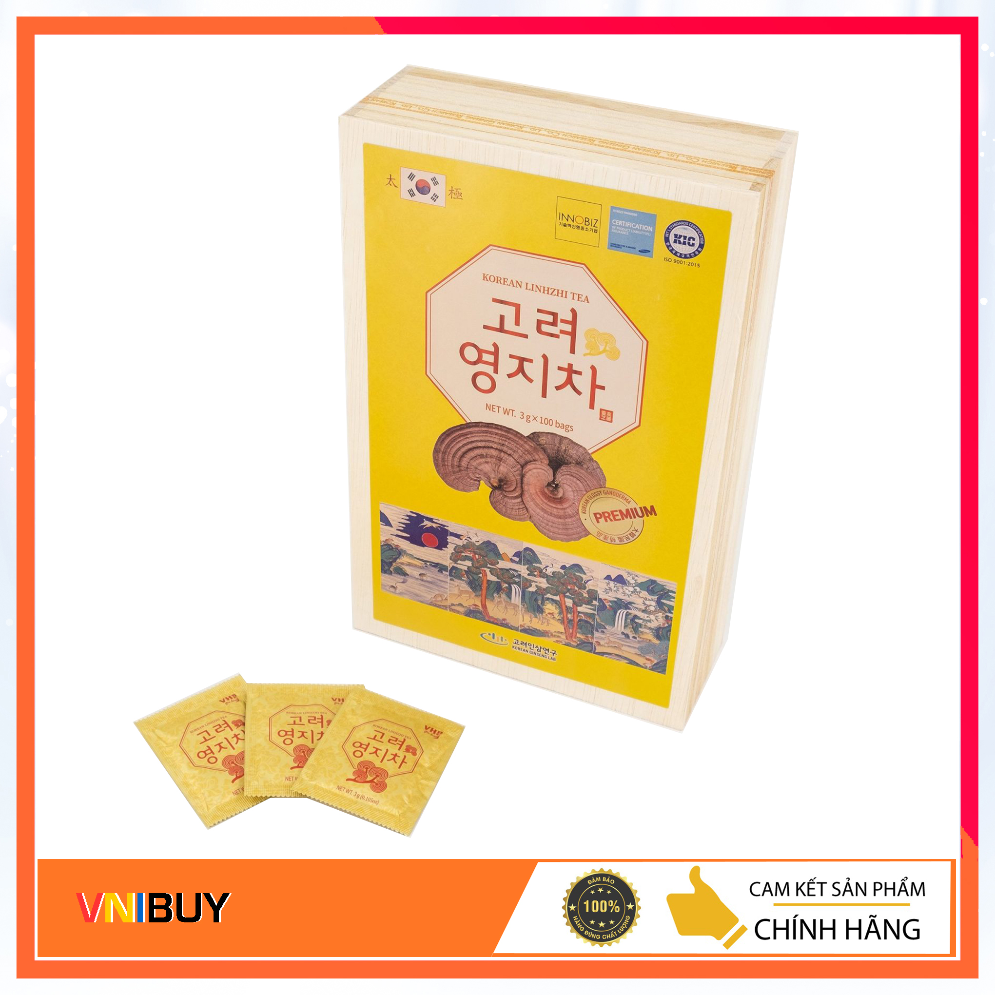 Trà Linh chi Hàn Quốc 100 gói (Korean Linhzhi Tea) thanh nhiệt giải độc cho mùa hè nắng nóng