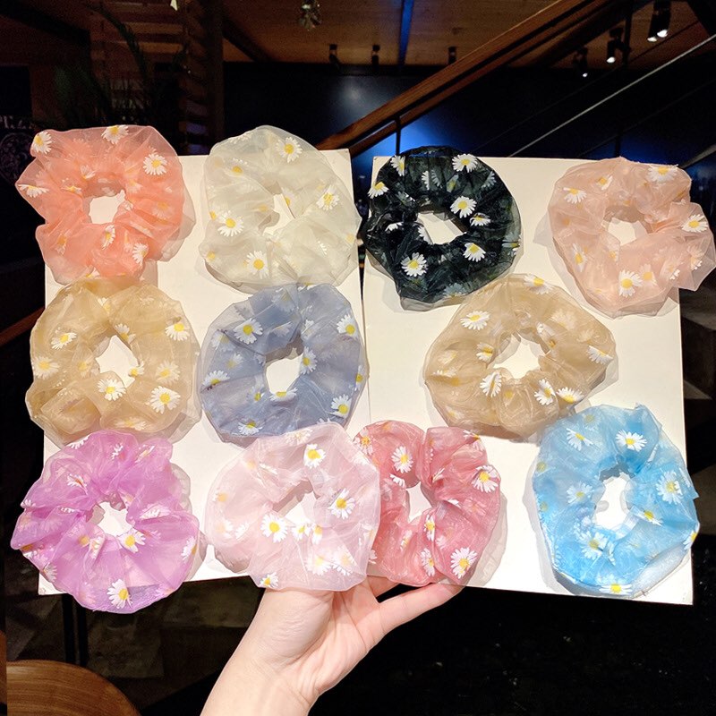 [HCM][ KÈM ẢNH THẬT ] Cột buộc tóc hoa Cúc Srunchies Hottrend siêu kute cực đáng yêu - Mix vòng tay phong cách gái Hàn siêu thanh lịch
