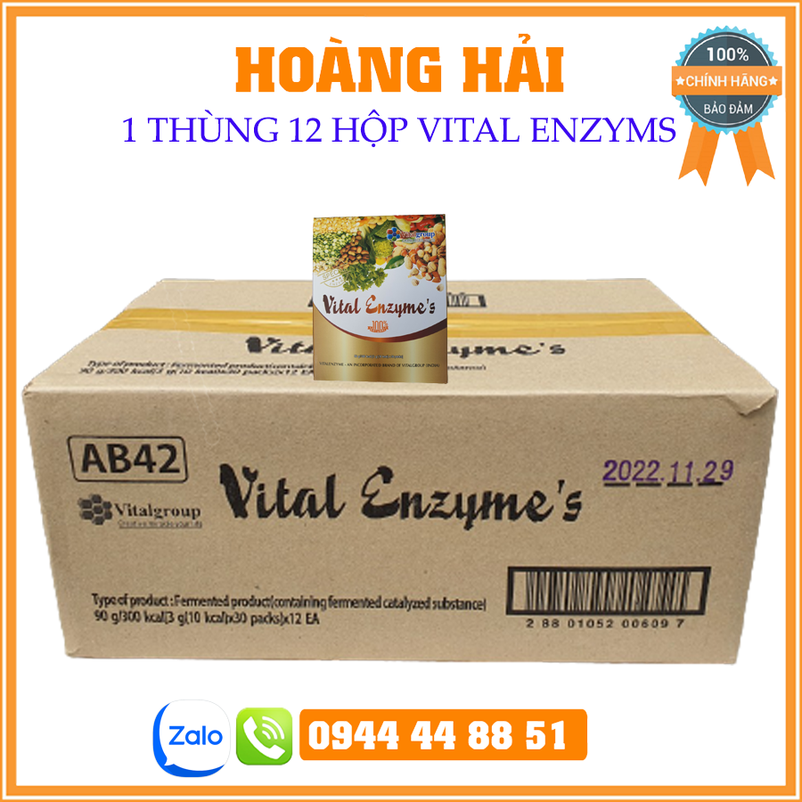 [Hoàn tiền 10%][CHÍNH HÃNG] [1 Thùng 12 Hộp] Vital Enzyme thanh lọc cơ thể hỗ trợ tiêu hóa khỏe mạnh