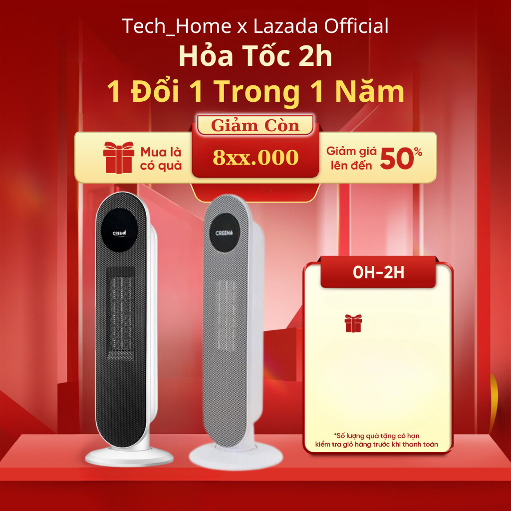 [Model 2023] Máy sưởi gốm Ceramic Inverter Creen CR-H28DT 2000W, điều khiển từ xa- bảo hành 12 tháng