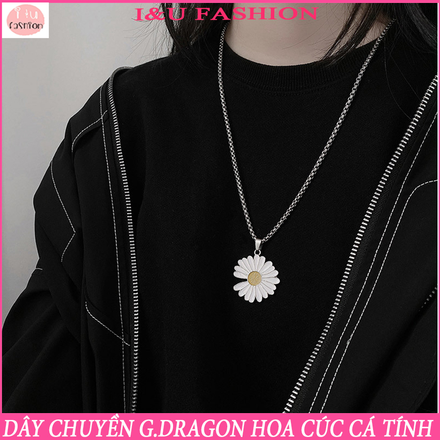Vòng Cổ Dây Chuyền GD - G.DRAGON Hoa Cúc To Bản Độc Đáo ,Vòng Cổ UNISEX Nam Nữ Cá Tính HipHop Dây Kim Loại Dày Chất Lượng Cao VC-37 Dày