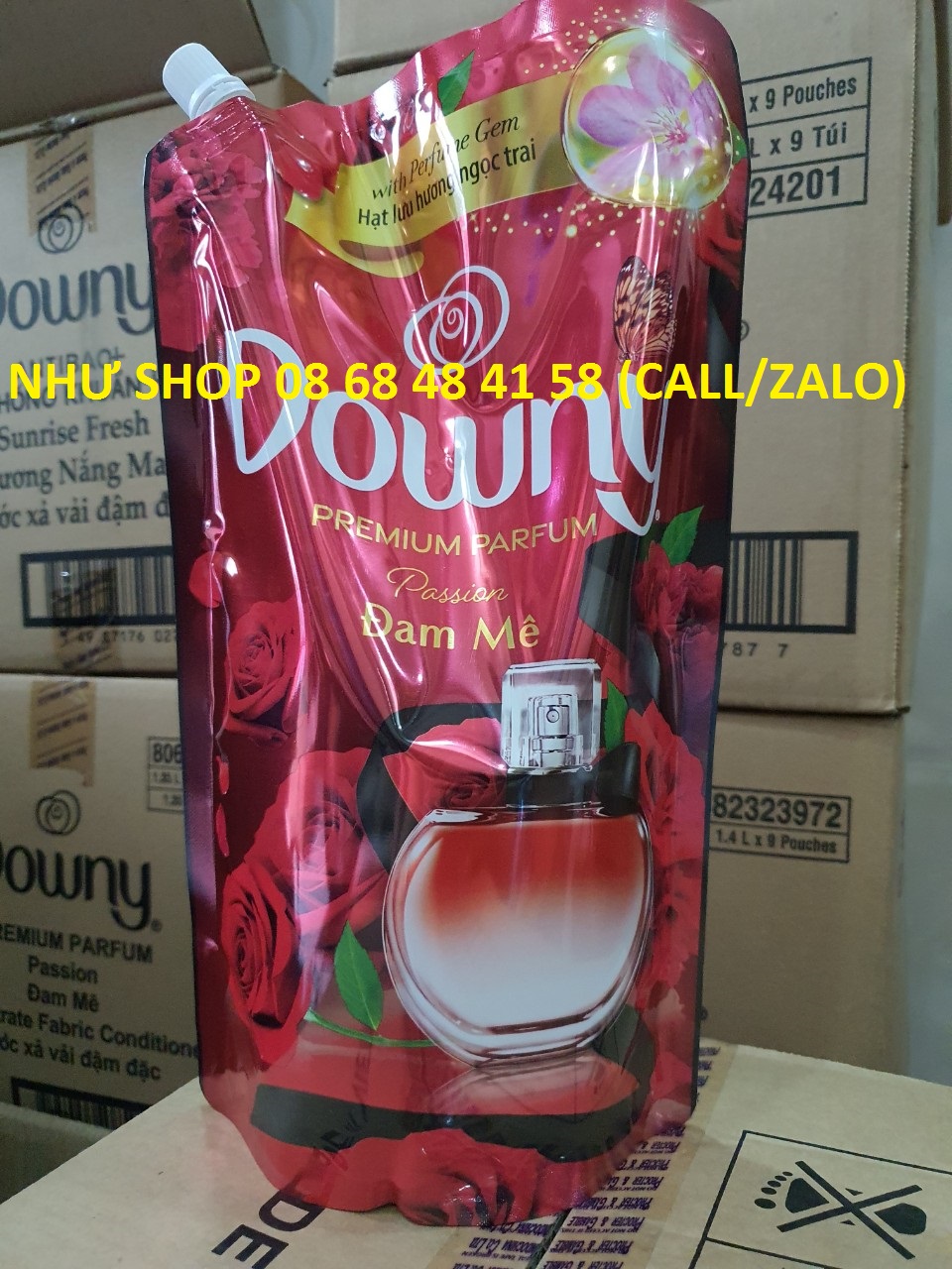 Nước xả vải downy đậm đặc nước hoa đam mê 1.35l mẫu mới 2022