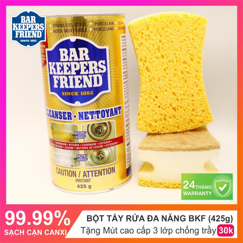 Bột tẩy rửa đa năng BKF - 425g - Làm sạch cặn canxi, kính nhà tắm, kính hồ cá, đồ đồng, inox, gạch men, sứ , đồ dùng nhà bếp | Organic 100% An toàn cho da tay | Made in USA