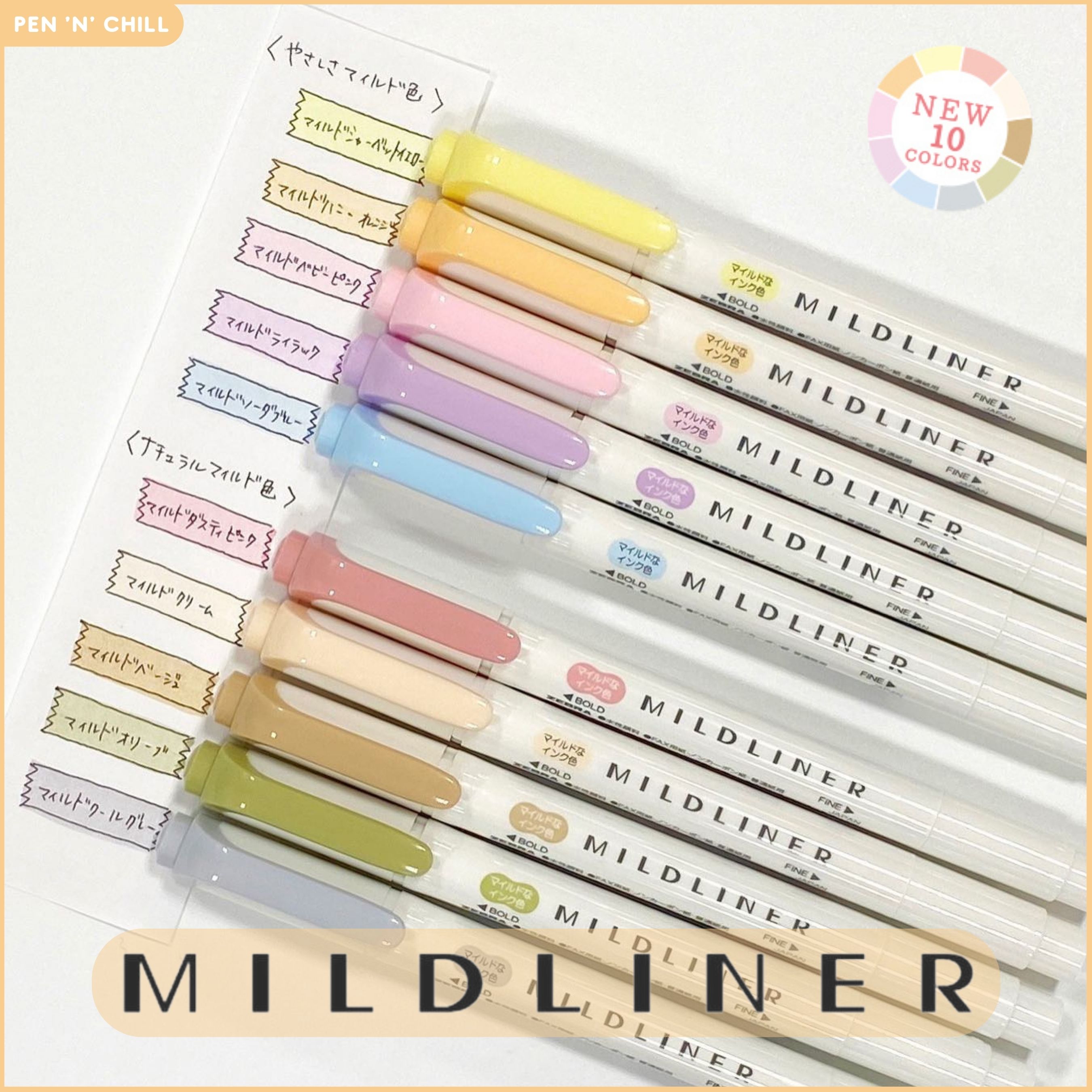 Bút đánh dấu highlight Zebra Mildliner - Màu mới 2022
