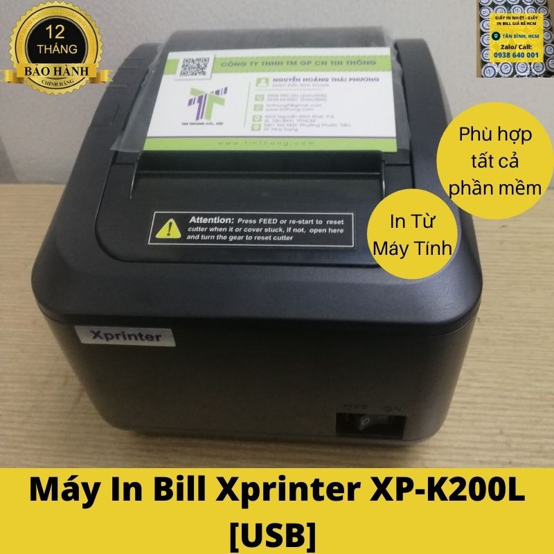 [HCM]Máy in bill Xprinter XP-K200L [USB] In Từ Máy Tính/LapTop