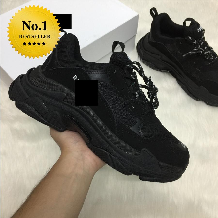 [Full Box & MPVC] Giày Thể Thao Sneaker Balenciga Triple_S Đen Full - Nam Nữ