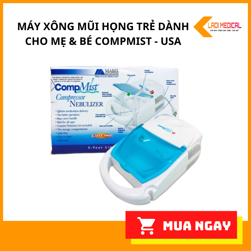 Máy xông mũi họng dành cho mẹ & bé compmist - usa