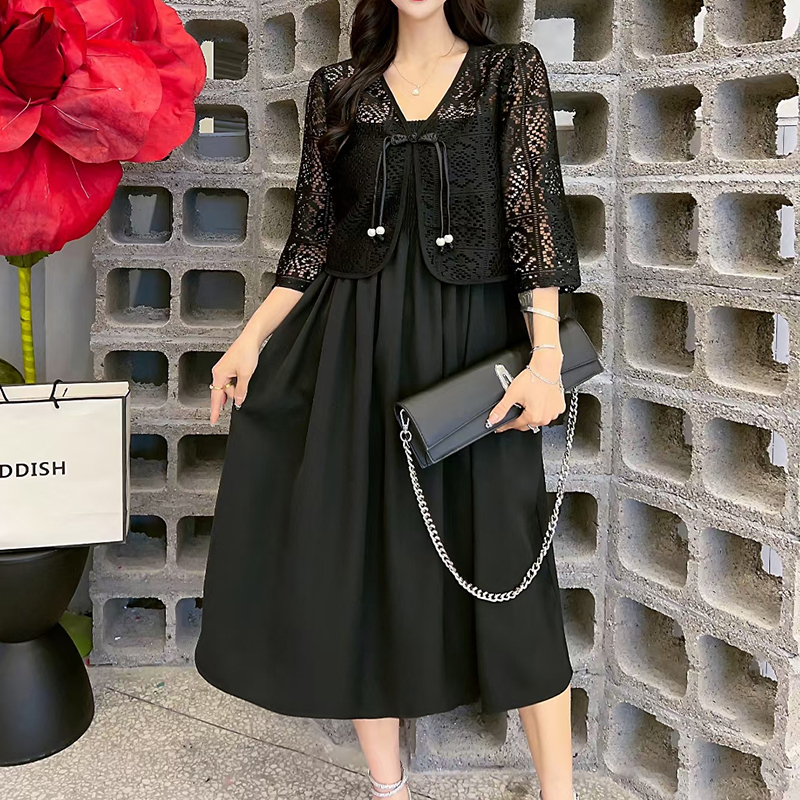 SET BIG SIZE ĐỦ SIZE 50-90KG ĐẦM ĐEN ÁO KHOÁC REN ĐEN TRẮNG ĐI CHƠI ĐI LÀM ĐỀU XINH Ạ