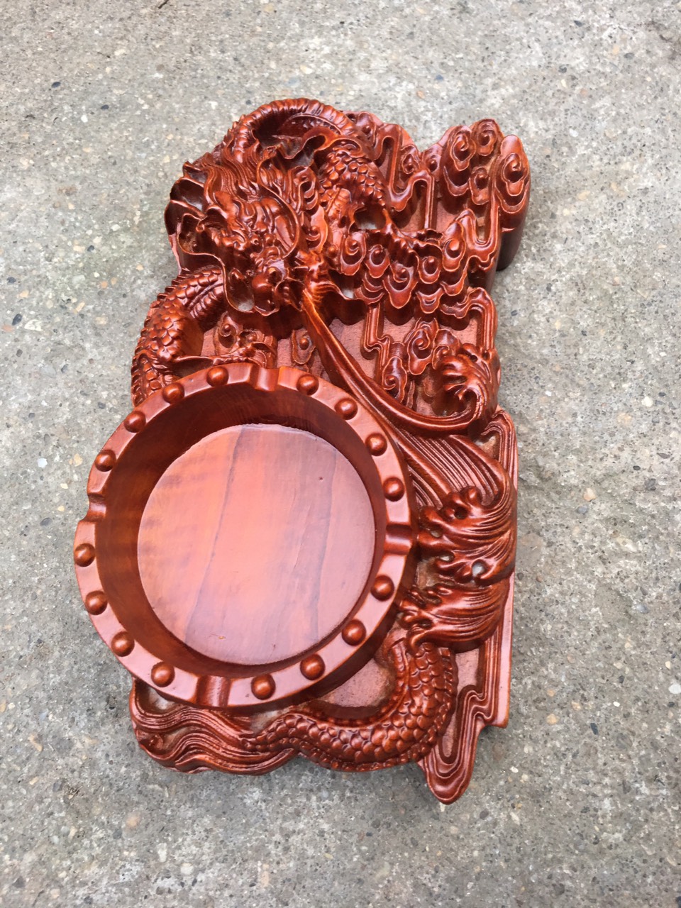 [HCM]Gạt Tàn Hình Rồng Bằng Gỗ Hương Trạm Khắc Tinh Xảo