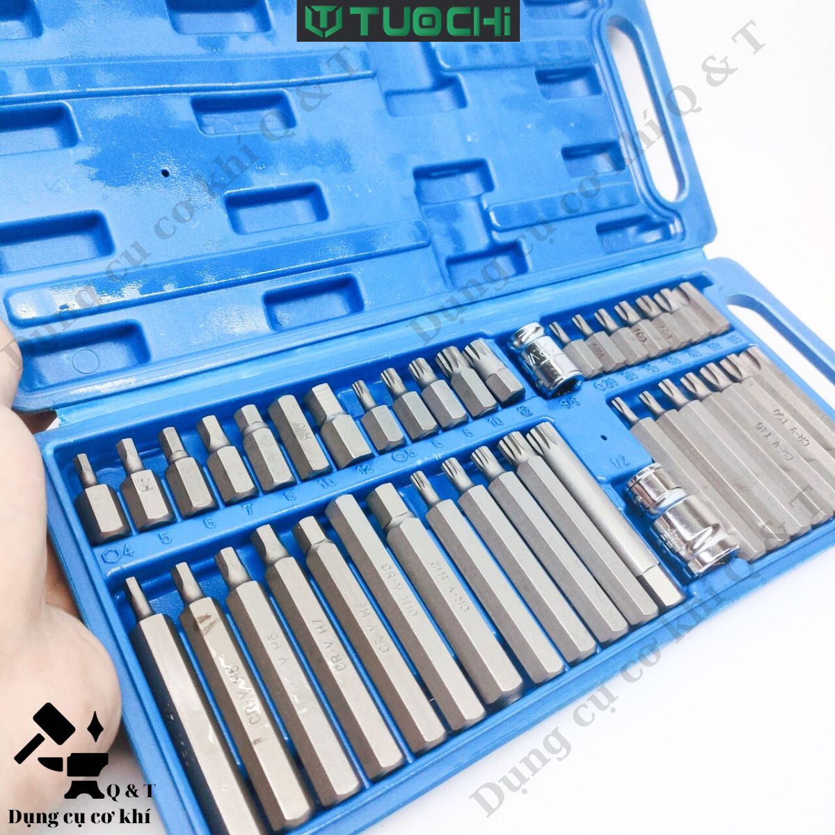 Bộ lục giác 40 chi tiết , bộ mũi vít hoa thị thép crv chính hãng tuochi
