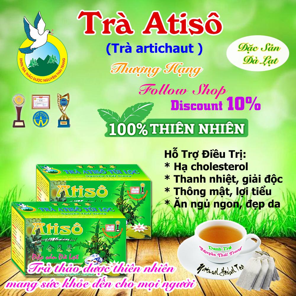 Trà Atisô (Artichoke Tea) Giúp Ăn Ngủ Ngon- Da Mặt Mịn Màng (Hộp 20 Túi Lọc X 2g)- Nguyên Thái Trang - Loại Thượng Hạng – Thảo Dược Thiên Nhiên – Tốt Cho Sức Khỏe