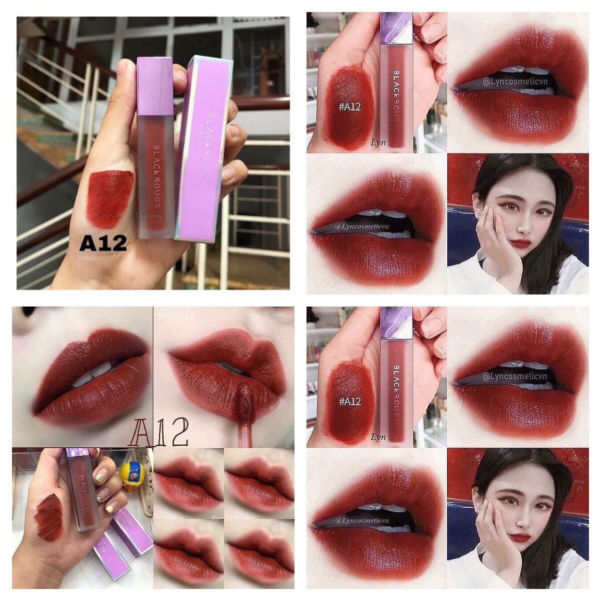 SON KEM BLACK ROUGE MÀU 12 ĐỎ NÂU