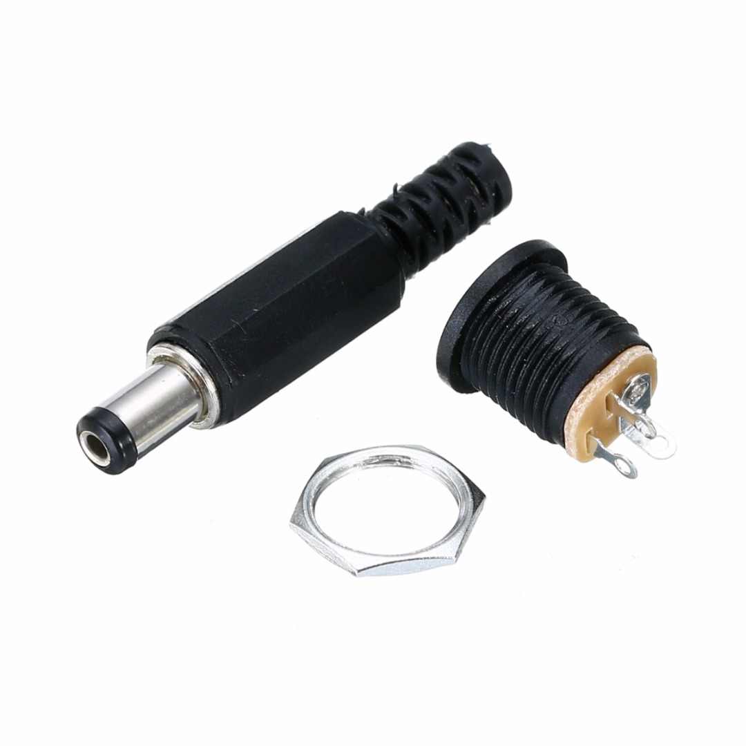 Combo 5 bộ jack nguồn dc 5.5×2.1mm đực-cái tròn