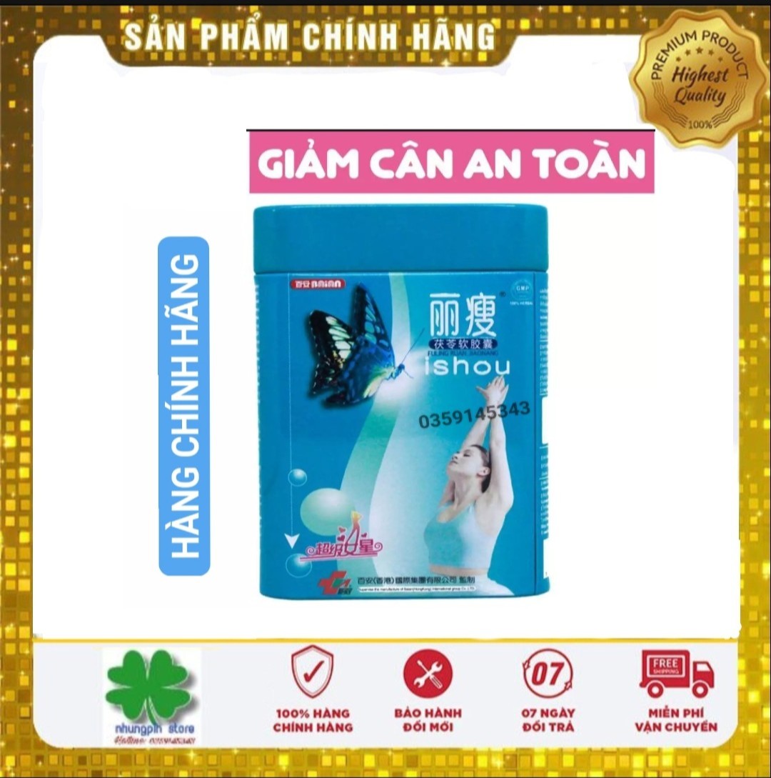 Viên Giảm Cân Phục Linh Lishou Hộp Thiếc màu xanh