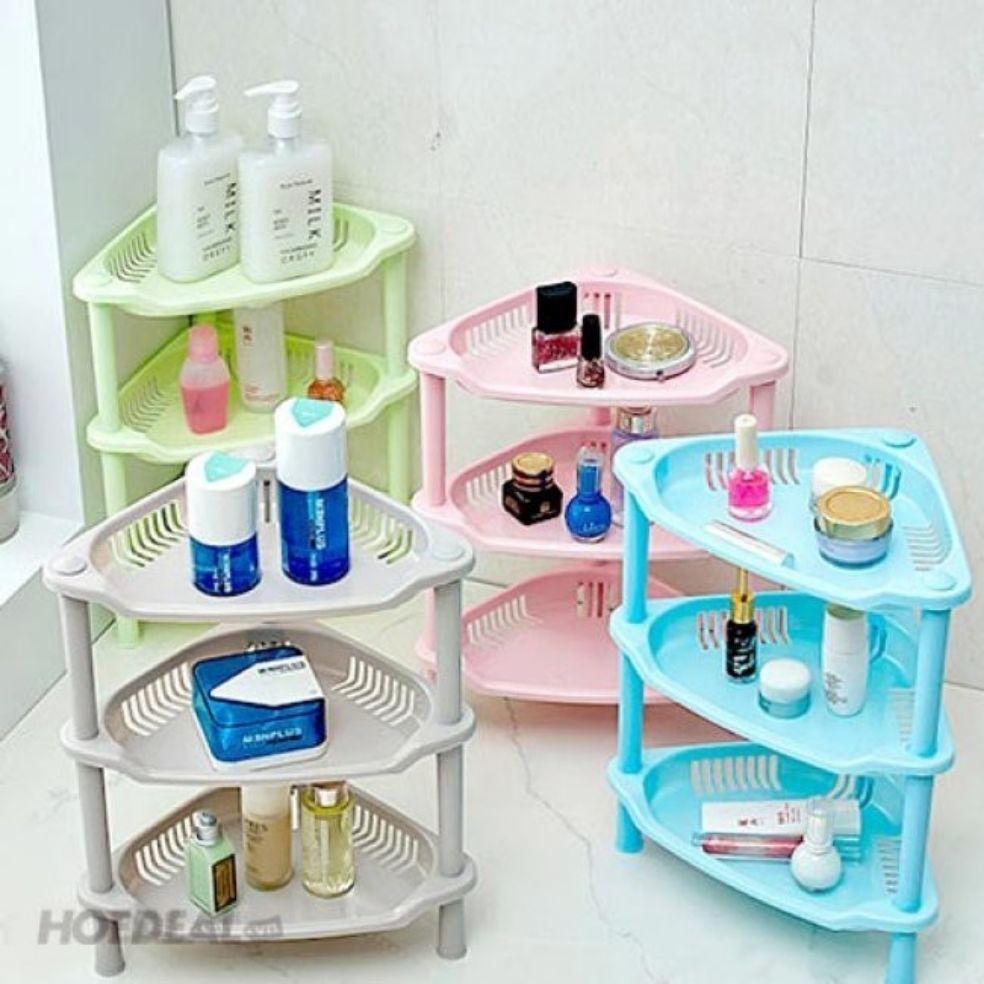 Kệ nhựa góc tam giác 3 tầng dùng cho nhà tắm, nhà bếp