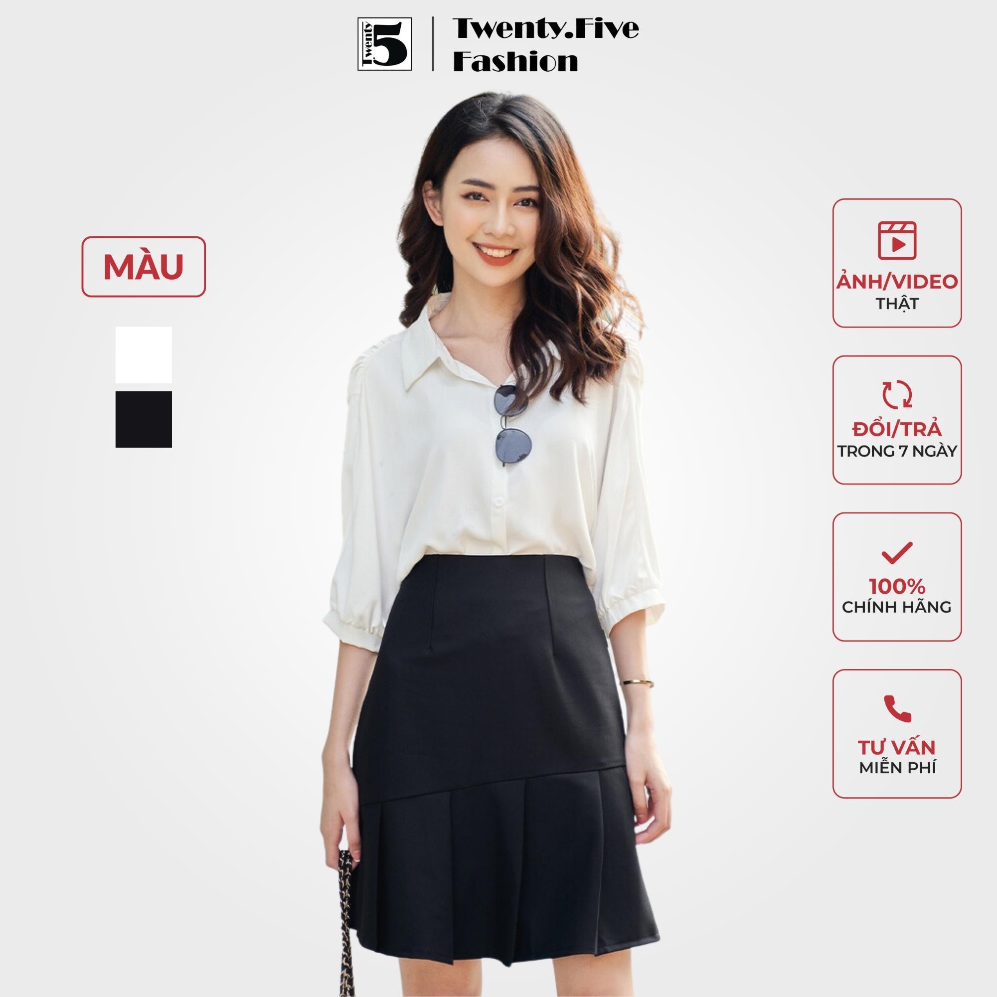 Chân váy xếp ly lệch thân váy twentyfive t338