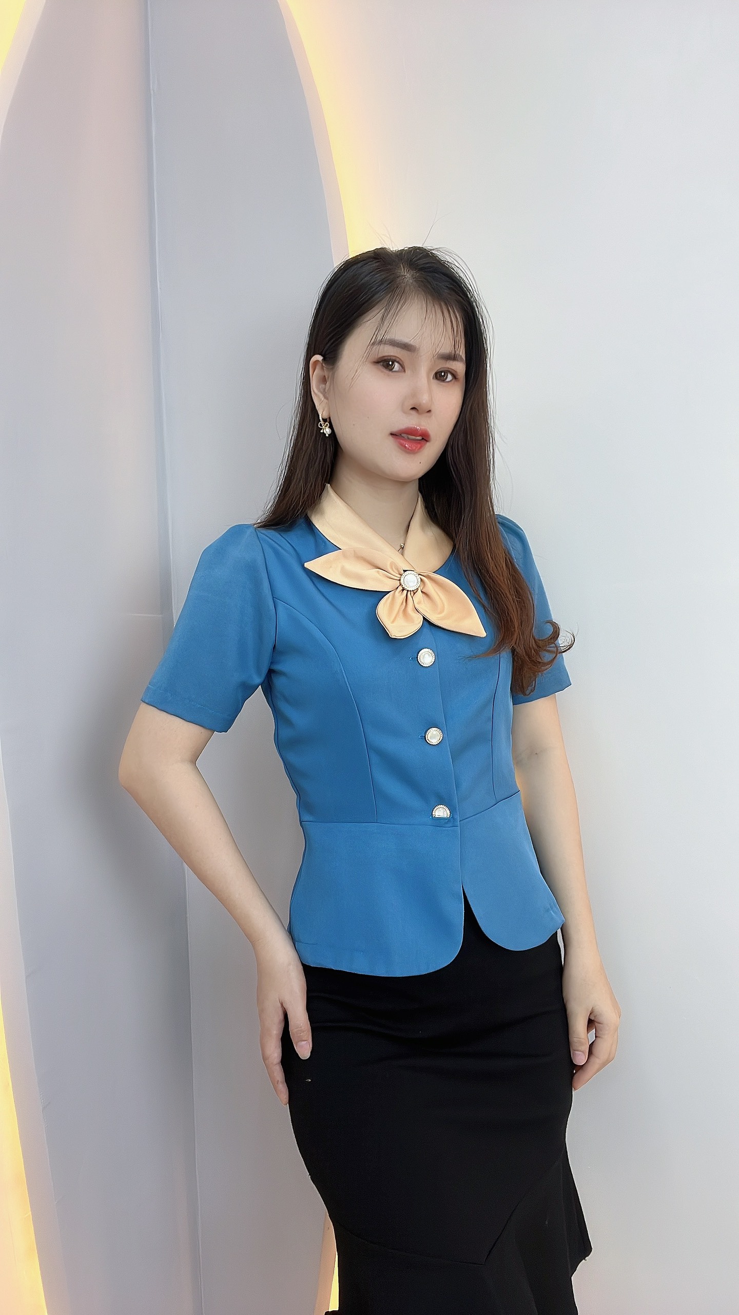 Com27 - áo comle công sở sang trọng