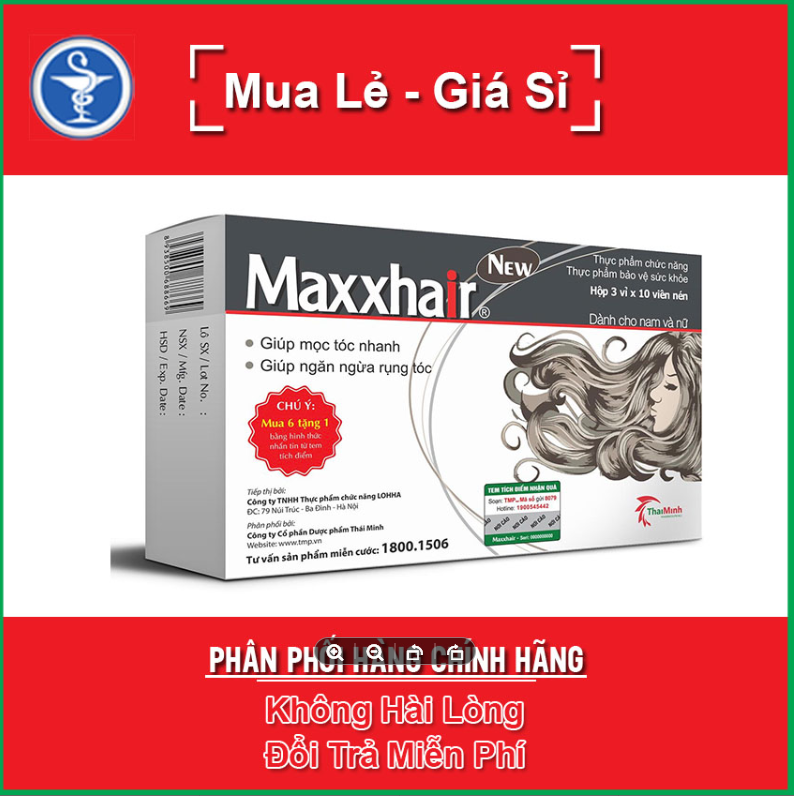 [HCM]Maxxhair New Giúp Tóc Mọc Nhanh Ngăn Gãy Rụng Hộp 30 Viên